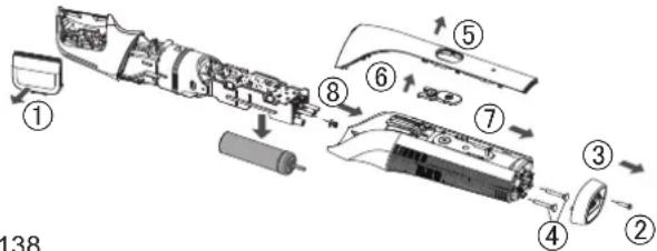 PANASONIC ERGK80 - Remova a bateria recarregável incorpora da antes de deitar fora o corpo principal. - 1