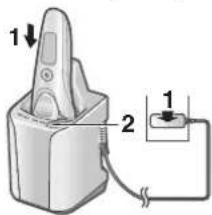 PANASONIC ESLV97 - Wsuń maszynke do samoczyszczȩcnej ladowarki [B] i podłucz adaptor [C26] do gniażda elektrycznych. (Patrz strona 328.) - 1