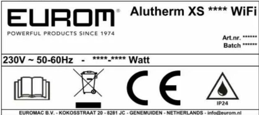 Eurom Alutherm 1200XS Wifi - Identification - 1