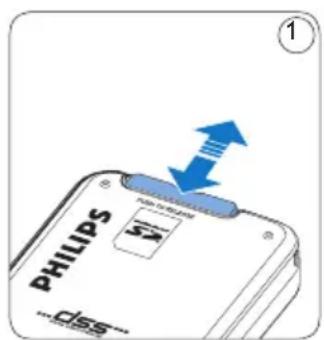 PHILIPS Voice Tracer DVT7110 - Insert and eject the memory card - 1