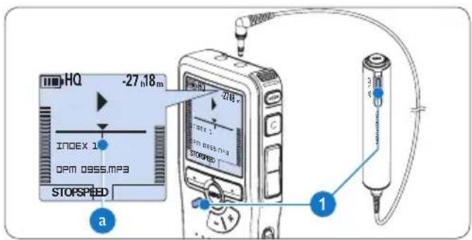 PHILIPS Voice Tracer DVT7110 - Insert an index mark5.3.1 - 1
