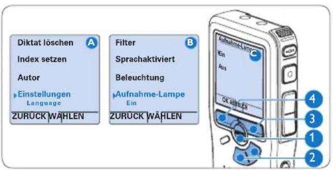 PHILIPS Voice Tracer DVT7110 - Aufnahme-LED Die Status-/Aufnahme-LED leuchtet während der Aufnahme rot, wenn Sie aktiviert ist. - 1
