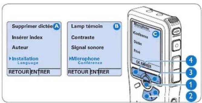 PHILIPS Voice Tracer DVT7110 - Régler la sensibilité du microphone - 1