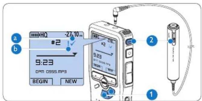 PHILIPS Voice Tracer DVT7110 - Een opname beeindigen (vergrendelen) - 1