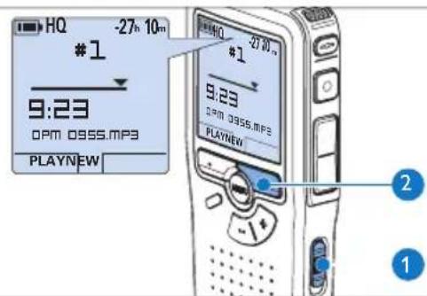 PHILIPS Voice Tracer DVT7110 - Come create una nuova registrazione4.2.1 - 1