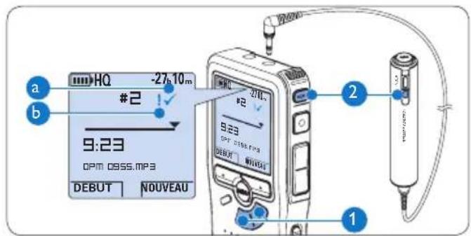 PHILIPS Voice Tracer DVT7110 - Terminer (verrouiller) un enregistrement - 1