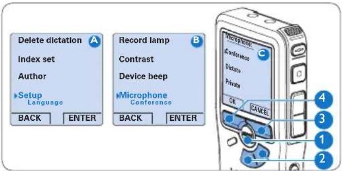 PHILIPS Voice Tracer DVT7110 - Adjust the microphone sensitivity - 1