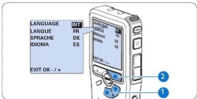 PHILIPS Voice Tracer DVT7110 - Programmer la langue - 1