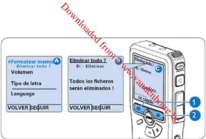 PHILIPS Voice Tracer DVT7110 - Formatear una tarjeta de memoria - 1