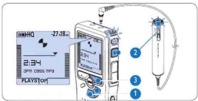 PHILIPS Voice Tracer DVT2810 - lets aan een opname toevoegen4.2.2 - 1