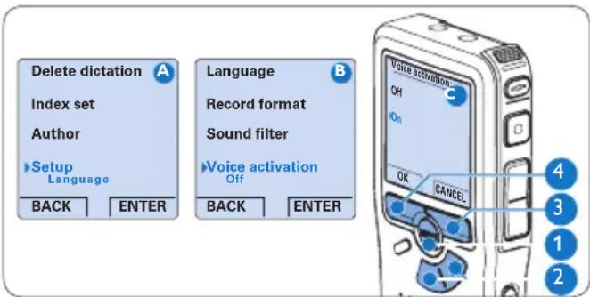 PHILIPS Voice Tracer DVT2810 - Usare la registrazione ad attivazione vocale (VOR) - 1