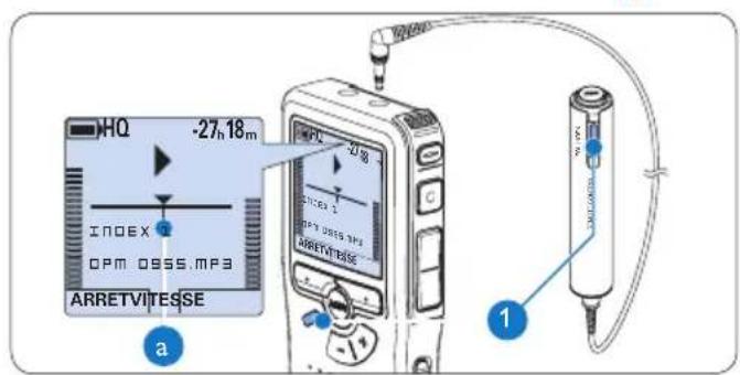 PHILIPS Voice Tracer DVT2810 - Insérer un index5.3.1 - 1