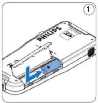 PHILIPS Voice Tracer DVT2810 - De batterijen plaatsen3.3 - 1