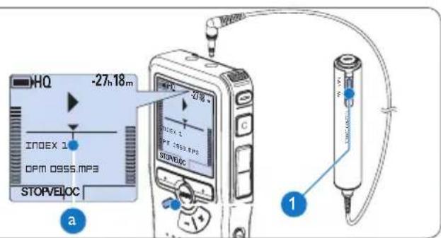 PHILIPS Voice Tracer DVT2810 - Insertar unamarca de indice5.3.1 - 1