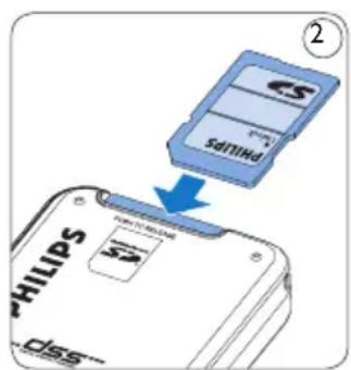 PHILIPS Voice Tracer DVT2810 - Insert and eject the memory card - 2