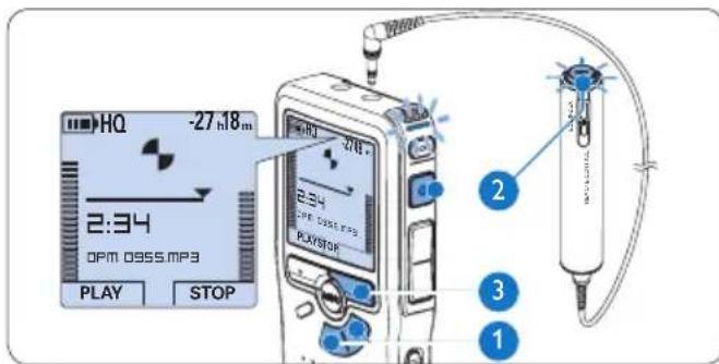 PHILIPS Voice Tracer DVT2810 - Add to a recording (append) - 1