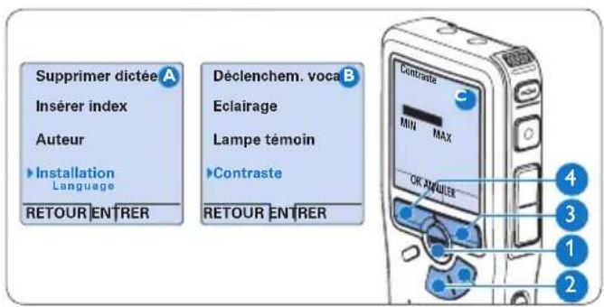 PHILIPS Voice Tracer DVT2810 - Contraste de l'écran - 1