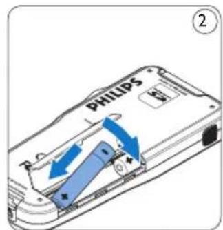 PHILIPS Voice Tracer DVT2810 - De batterijen plaatsen3.3 - 2