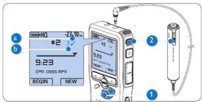 PHILIPS Voice Tracer DVT2810 - Een opname beeindigen (vergrendelen) - 1
