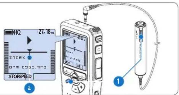 PHILIPS Voice Tracer DVT2810 - Een indexmarkering invoegen5.3.1 - 1