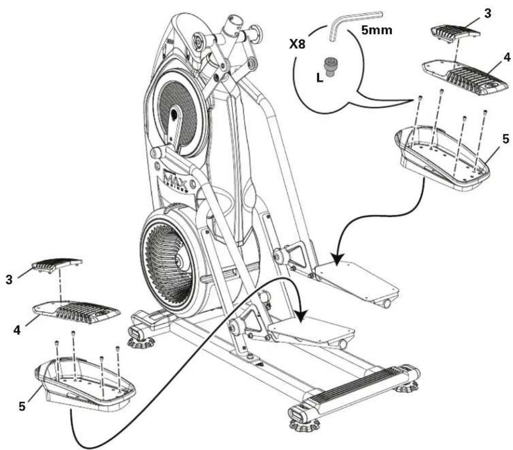 BOWFLEX Max Trainer M8 - Fixez les pédales à l'ensemble cadre - 3