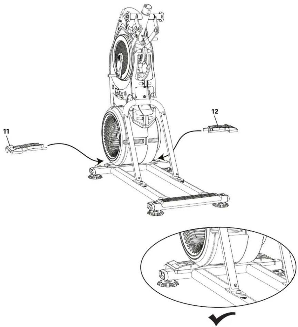 BOWFLEX Max Trainer M8 - Fixez l'épaulement stabilisateur à l'ensemble cadre - 1