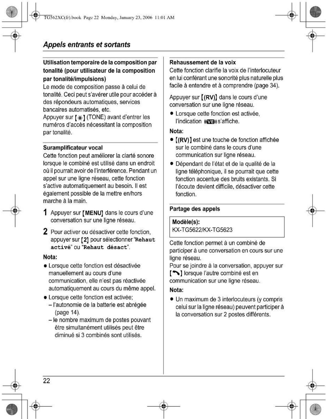 PANASONIC KXTG5622 - Affichage - 4