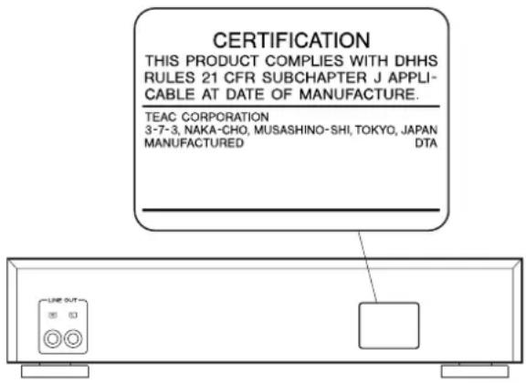 TASCAM CDP1260 - CERTIFICATION - 1