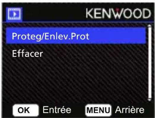KENWOOD Proteg/Enlev.Prot Effacer OK Entrée MENU Arrière