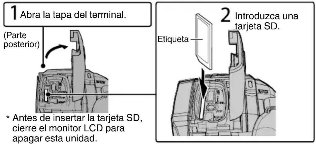JVC Everio R GZR441BEU - Insertar una tarjeta SD - 1