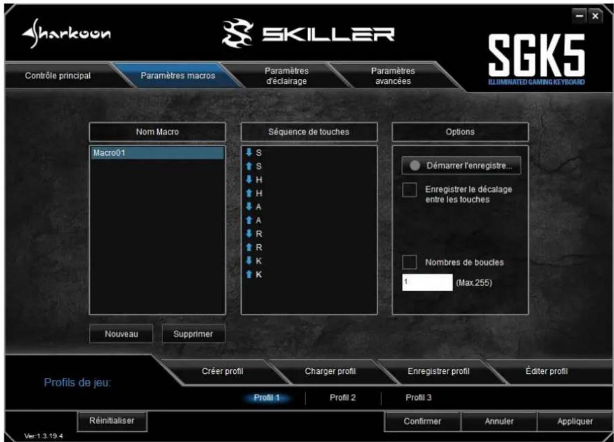 Sharkoon Skiller SGK5 - Paramètres macros - 1