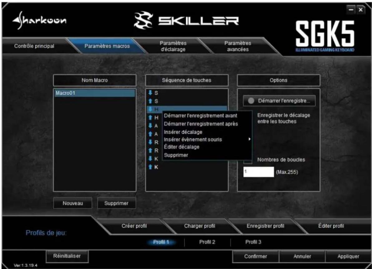 Sharkoon Skiller SGK5 - Paramètres macros - 1