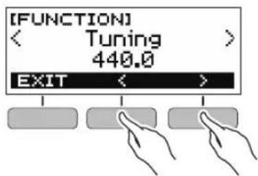 CASIO Casiotone LKS250 - Utilisez les boutons < et > pour sélectionner « tuning - 1