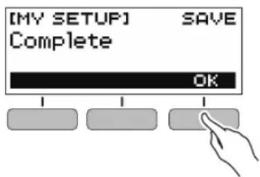 CASIO Casiotone LKS250 - Quand « complete » apparait sur l'affichage, appuyez sur le bouton OK. - 1