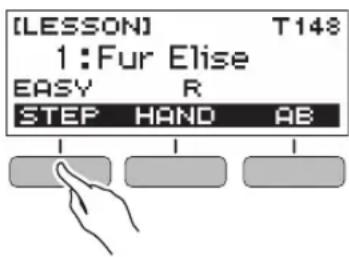 CASIO Casiotone LKS250 - Utilisez le bouton STEP pour sélectionner le type de leçon souhaitée. - 1