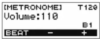 CASIO Casiotone LKS250 - Changement du niveau de volume sonore du métronome - 2