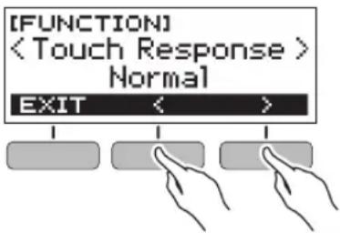 CASIO Casiotone CTS300 - Utilisez les boutons < et > pour sélectionner « touch response - 1