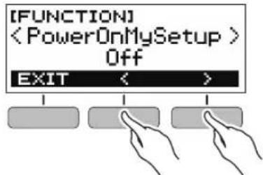 CASIO Casiotone CTS300 - Utilisez les boutons < et > pour sélectionner « poweronmysetup - 1