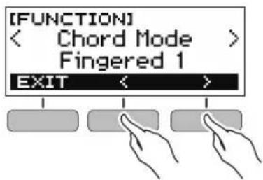 CASIO Casiotone CTS300 - Utilisez les boutons < et > pour sélectionner « chord mode - 1