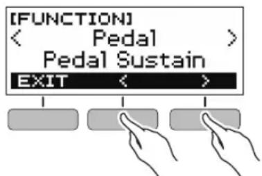 CASIO Casiotone CTS300 - Utilisez les boutons < et > pour sélectionner « pedal - 1