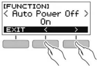 CASIO Casiotone CTS300 - Utilisez les boutons < et > pour sélectionner « auto power off - 1