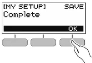 CASIO Casiotone CTS200 - Quand « Complete » apparait sur l'affichage, appuyez sur le bouton OK. - 1