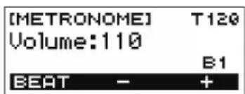 CASIO Casiotone CTS200 - Changement du niveau de volume sonore du métronome - 2