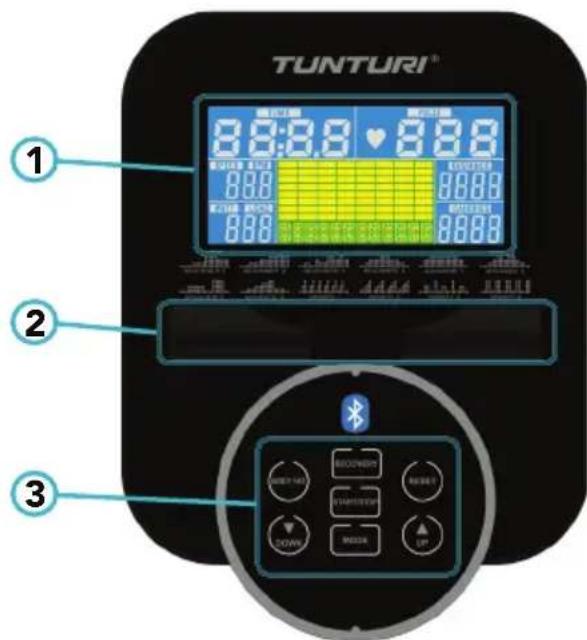 TUNTURI FitCycle 90i Pro - Ohjauspaneeli (kuva F) - 1