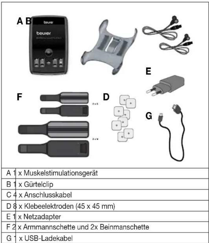 BEURER EM 95 Bluetooth - Lieferumfang und Zubehör - 1