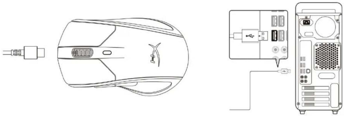 HYPERX Pulsefire Dart - Modo com fio - 1