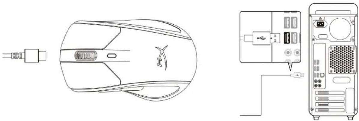 HYPERX Pulsefire Dart - Modalità cablata - 1