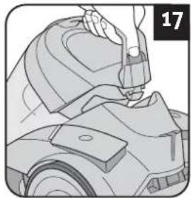 DIRT DEVIL Rebel 24 HE - Emptying the dust container and cleaning the motor protection filters - 2