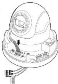 Hanwha XNV6085 - Connexion de l'alarme et du cable audio - 2