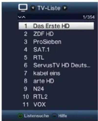 TECHNISAT Technistar S6 - Using the navigator (channel list) - 1